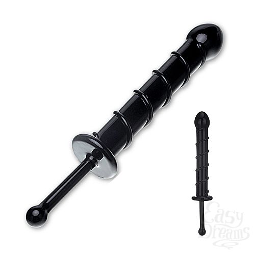  2      BLACK SWIRL LOVE WAND GLAS-121