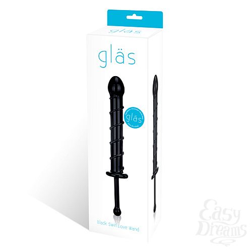  3      BLACK SWIRL LOVE WAND GLAS-121