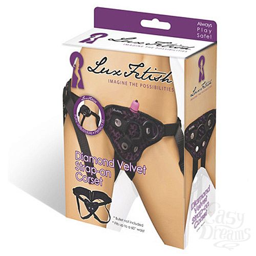 Фотография 3:  Трусики-джоки со шнуровкой с креплением для страпона LF1363-PUR Фотография 3  Трусики-джоки со шнуровкой с креплением для страпона LF1363-PUR