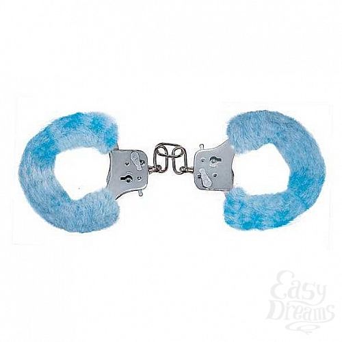  2   Furry Fun Cuffs - Pale Blue Plush 