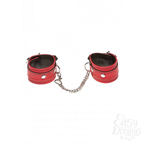  2   X-PLAY LOVE CHAIN WRIST CUFFS RED 2068XP