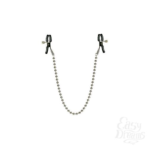  2     Nipple Clamps Silver Beaded   