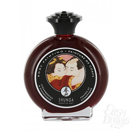  1:      Shunga Strawberry/Champagne Body Paint, 100 
