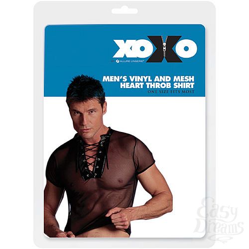 Фотография 1:  Мужская майка с виниловой шнуровкой 26-8007XO Фотография 1:  Мужская майка с виниловой шнуровкой 26-8007XO