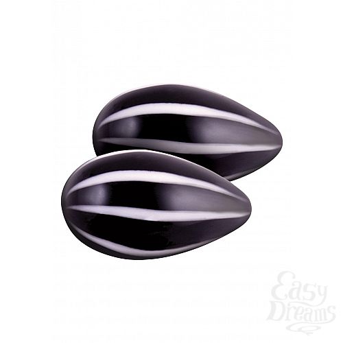 2   CRYSTAL GLASS EGGS BLACK NSN-0703-13