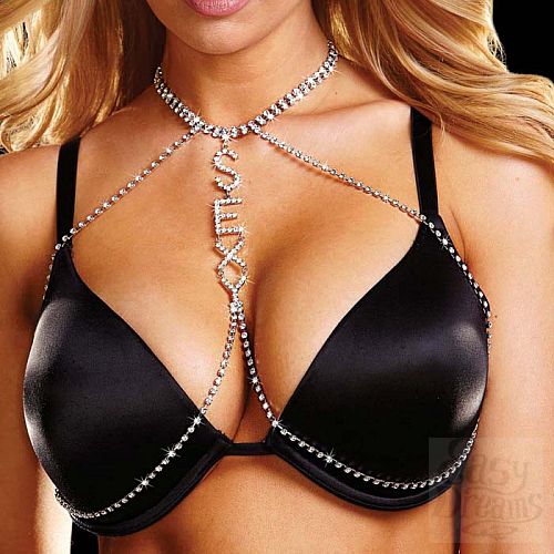  2     SEXY RHINESTONE OPEN BRA