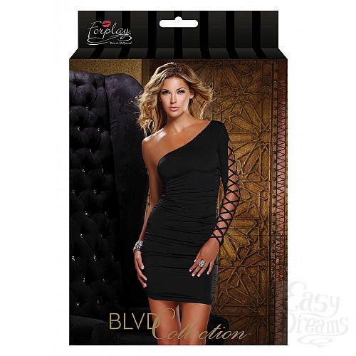  1:   c   ONE SHOULDER DRESS BLACK L 882696-BLACK-L