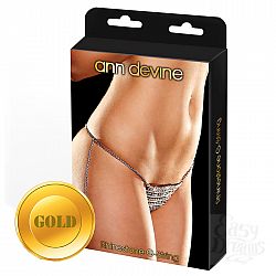 Трусики-стринги из кристаллов золотые Трусики-стринги из кристаллов золотые