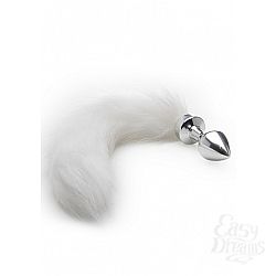    White Tail Buttplug Silver SH-OU134SIL