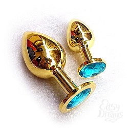    Butt Plug Gold Large Blue