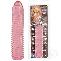 Рифленый розовый фаллоимитатор RIBBED JELLIE  Рифленый розовый фаллоимитатор RIBBED JELLIE